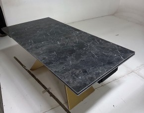 Стол ALES 180 BLACK GRAVE SOLID CERAMIC, керамика / бронзовый, ®DISAUR в Златоусте - zlatoust.mebel24.online | фото 5