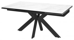 Стол BELLUNO 160 MARBLES KL-99 Белый мрамор матовый, итальянская керамика/ черный каркас, ®DISAUR в Златоусте - zlatoust.mebel24.online | фото 1