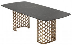 Стол CHIAVARI 220 KL-116 Черный мрамор матовый, итальянская керамика / бронзовый, ®DISAUR в Златоусте - zlatoust.mebel24.online | фото 7