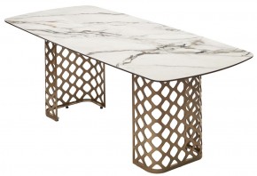 Стол CHIAVARI 220 KL-188 Контрастный мрамор матовый, итальянская керамика / Шампань, ®DISAUR в Златоусте - zlatoust.mebel24.online | фото 7