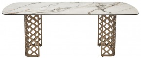 Стол CHIAVARI 220 KL-188 Контрастный мрамор матовый, итальянская керамика / Шампань, ®DISAUR в Златоусте - zlatoust.mebel24.online | фото 8