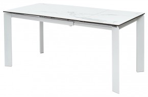 Стол CORNER 120 MATTE STATUARIO Белый мрамор матовый керамика, стекло/ белый каркас, ®DISAUR в Златоусте - zlatoust.mebel24.online | фото 1