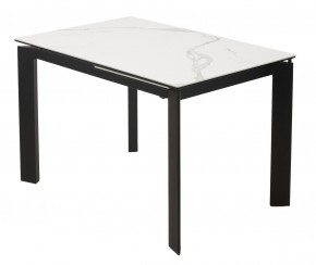 Стол CORNER 120 MATTE STATUARIO Белый мрамор матовый керамика, стекло/ черный каркас, ®DISAUR в Златоусте - zlatoust.mebel24.online | фото