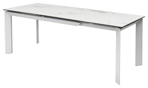 Стол CREMONA 140 HIGH GLOSS STATUARIO Белый мрамор глянцевый, керамика/ белый каркас, ®DISAUR в Златоусте - zlatoust.mebel24.online | фото 4