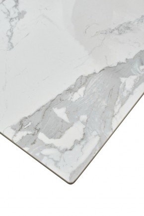 Стол CREMONA 140 HIGH GLOSS STATUARIO Белый мрамор глянцевый, керамика/ белый каркас, ®DISAUR в Златоусте - zlatoust.mebel24.online | фото 6