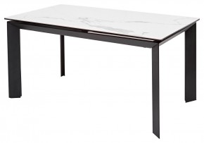 Стол CREMONA 140 MATTE STATUARIO Белый мрамор матовый, керамика/ черный каркас, ®DISAUR в Златоусте - zlatoust.mebel24.online | фото 1