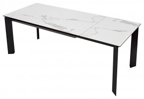 Стол CREMONA 140 MATTE STATUARIO Белый мрамор матовый, керамика/ черный каркас, ®DISAUR в Златоусте - zlatoust.mebel24.online | фото 2