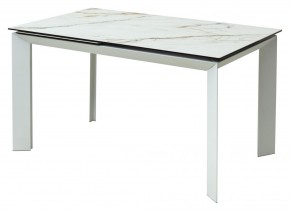 Стол CREMONA 160 KL-188 Контрастный мрамор / белый каркас, ®DISAUR в Златоусте - zlatoust.mebel24.online | фото 1