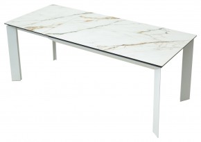 Стол CREMONA 160 KL-188 Контрастный мрамор / белый каркас, ®DISAUR в Златоусте - zlatoust.mebel24.online | фото 2