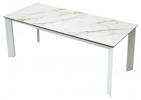 Стол CREMONA 180 KL-188 Контрастный мрамор матовый, итальянская керамика/ белый каркас, ®DISAUR в Златоусте - zlatoust.mebel24.online | фото 9