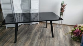 Стол ФИН 140 Черный, стекло/ Черный каркас М-City в Златоусте - zlatoust.mebel24.online | фото 9
