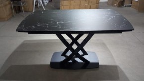 Стол FOGGIA 140 KL-116 Черный мрамор матовый, итальянская керамика/ черный каркас, ®DISAUR в Златоусте - zlatoust.mebel24.online | фото 2