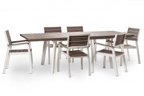 Стол Гармония раздвижной (Harmony Extendable) белый-капучино в Златоусте - zlatoust.mebel24.online | фото 6