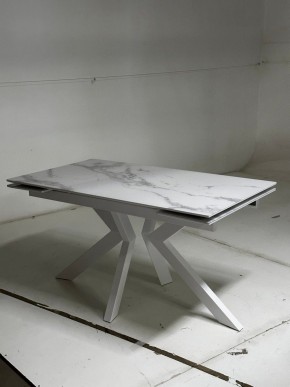 Стол Кентукки 3 140 БЕЛЫЙ МРАМОР, стекло / БЕЛЫЙ, М-City в Златоусте - zlatoust.mebel24.online | фото 4