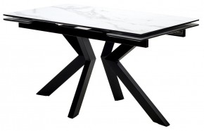 Стол Кентукки 3 140 БЕЛЫЙ МРАМОР, стекло / ЧЕРНЫЙ, М-City в Златоусте - zlatoust.mebel24.online | фото