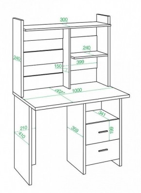 Стол компьютерный Домино Лайт СКЛ-Прям100+НКЛ-100 в Златоусте - zlatoust.mebel24.online | фото 2