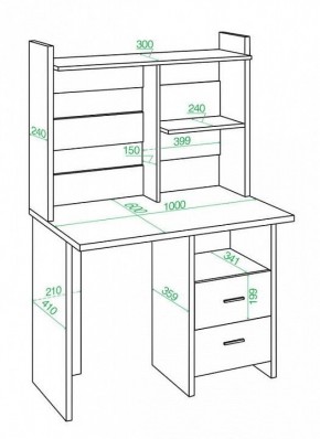 Стол компьютерный Домино Лайт СКЛ-Прям100+НКЛ-100 в Златоусте - zlatoust.mebel24.online | фото 3