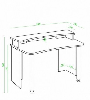 Стол компьютерный Домино Лайт СКЛ-Софт140+НКИЛ140 в Златоусте - zlatoust.mebel24.online | фото 3