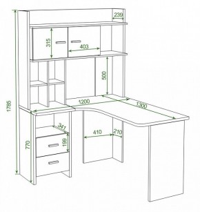 Стол компьютерный Домино Лайт СКЛ-Угл130+НКЛХ120 в Златоусте - zlatoust.mebel24.online | фото 2