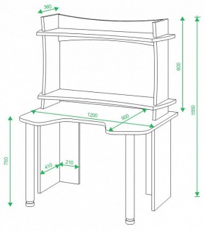 Стол компьютерный Домино Lite СКЛ-Игр120+НКИЛ120ВЛ в Златоусте - zlatoust.mebel24.online | фото 2