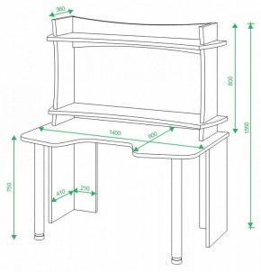 Стол компьютерный Домино lite СКЛ-Игр140 в Златоусте - zlatoust.mebel24.online | фото 2