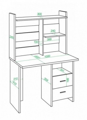 Стол компьютерный Домино Lite СКЛ-Прям100+НКЛ-100 в Златоусте - zlatoust.mebel24.online | фото 2