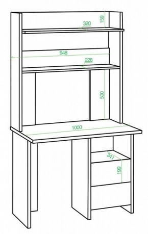 Стол компьютерный Домино Lite СКЛ-Прям100+НКЛХ-100 в Златоусте - zlatoust.mebel24.online | фото 2