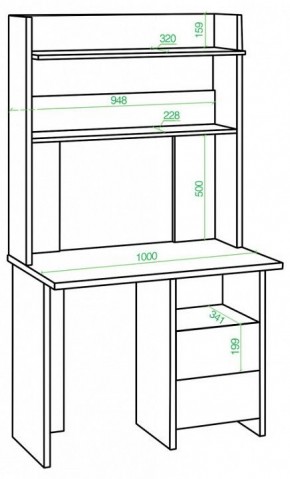 Стол компьютерный Домино Lite СКЛ-Прям100Р+НКЛХ-100 в Златоусте - zlatoust.mebel24.online | фото 2