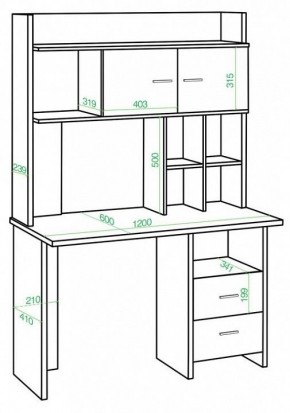 Стол компьютерный Домино lite СКЛ-Прям120+НКЛХ-120 в Златоусте - zlatoust.mebel24.online | фото 2