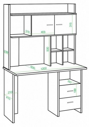 Стол компьютерный Домино Lite СКЛ-Прям120Р+НКЛХ-120 в Златоусте - zlatoust.mebel24.online | фото 2