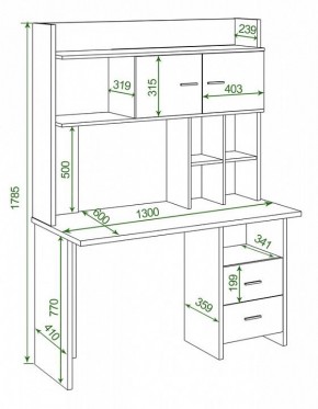 Стол компьютерный Домино Lite СКЛ-Прям130+НКЛХ-130 в Златоусте - zlatoust.mebel24.online | фото 2