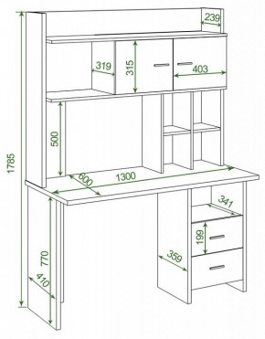 Стол компьютерный Домино Lite СКЛ-Прям130Р+НКЛХ-130 в Златоусте - zlatoust.mebel24.online | фото 2