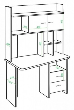 Стол компьютерный Домино Lite СКЛ-Трап120+НКЛХ-120 К ПРАВ в Златоусте - zlatoust.mebel24.online | фото 2