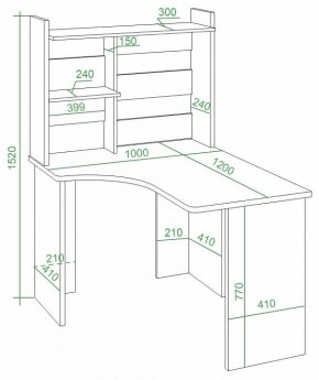 Стол компьютерный Домино Lite СКЛ-Угл120+НКЛ-100 в Златоусте - zlatoust.mebel24.online | фото 2