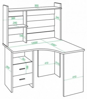 Стол компьютерный Домино Lite СКЛ-Угл120+НКЛХ-120 в Златоусте - zlatoust.mebel24.online | фото 2