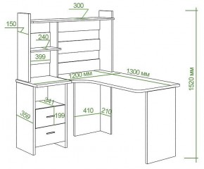 Стол компьютерный Домино Lite СКЛ-Угл130+НКЛ-120 в Златоусте - zlatoust.mebel24.online | фото 3