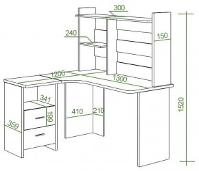 Стол компьютерный Домино Lite СКЛ-Угл130+НКЛ-130 в Златоусте - zlatoust.mebel24.online | фото 3