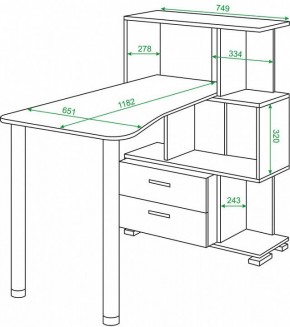 Стол компьютерный Домино СЛ-5-3СТ-2+БЯ в Златоусте - zlatoust.mebel24.online | фото 2