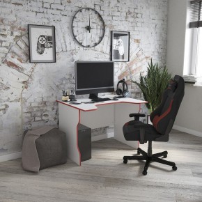 Стол компьютерный ВАРДИГ K2 100x82, белый/красный в Златоусте - zlatoust.mebel24.online | фото 4