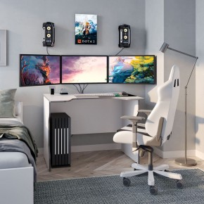 Стол компьютерный ВАРДИГ K2 100x82, белый/серебристый в Златоусте - zlatoust.mebel24.online | фото 4