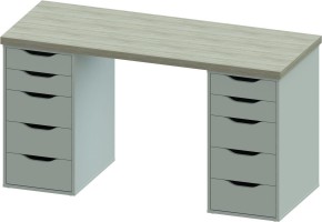 Стол письменный Ингар 2/55 140x75x55, дуб беленый/белый в Златоусте - zlatoust.mebel24.online | фото 2