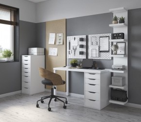 Стол письменный Ингар белый, 140x75, с одной тумбой в Златоусте - zlatoust.mebel24.online | фото 2