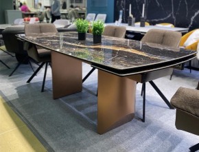Стол ПУАНТО 200 TITANIUM LAWA NERO, керамика / МЕДЬ каркас М-City в Златоусте - zlatoust.mebel24.online | фото 2