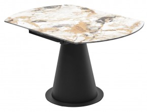 Стол TERAMO 135 GLOSS GRAND JADE SOLID CERAMIC, керамика, поворотн.механизм / Черный каркас, ®DISAUR в Златоусте - zlatoust.mebel24.online | фото 11