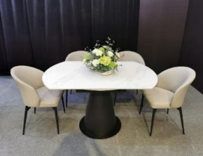 Стол TERAMO 135 GLOSS GRAND JADE SOLID CERAMIC, керамика, поворотн.механизм / Черный каркас, ®DISAUR в Златоусте - zlatoust.mebel24.online | фото 3