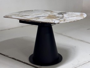 Стол TERAMO 135 GLOSS GRAND JADE SOLID CERAMIC, керамика, поворотн.механизм / Черный каркас, ®DISAUR в Златоусте - zlatoust.mebel24.online | фото 9
