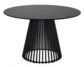 Стол TERNI 120 MATT BLACK MARBLE SOLID CERAMIC Черный мрамор матовый, керамика /Черн.каркас, ®DISAUR в Златоусте - zlatoust.mebel24.online | фото