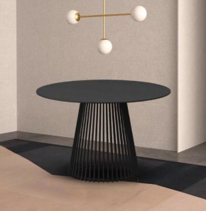 Стол TERNI 120 MATT BLACK MARBLE SOLID CERAMIC Черный мрамор матовый, керамика /Черн.каркас, ®DISAUR в Златоусте - zlatoust.mebel24.online | фото 2