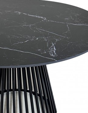Стол TERNI 120 MATT BLACK MARBLE SOLID CERAMIC Черный мрамор матовый, керамика /Черн.каркас, ®DISAUR в Златоусте - zlatoust.mebel24.online | фото 4