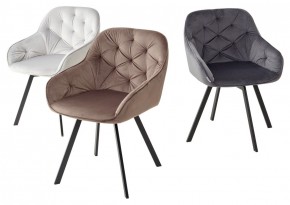 Стул GALE 360 град. поворот. BLUVEL-03 LIGHT GREY, велюр/ черный каркас, М-City в Златоусте - zlatoust.mebel24.online | фото 2